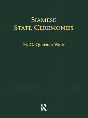 cover image of Siamese State Ceremonies
